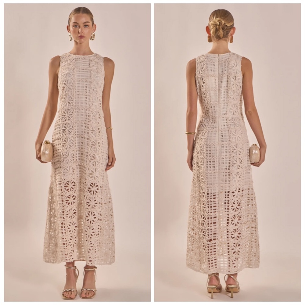 Endless Rose textured sleeveless maxi dress ivory - Picture 12 of 16